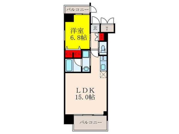 プレジオ江坂ROUGEの物件間取画像